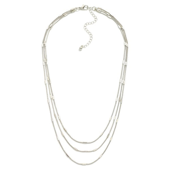 Layered Silver Classic Necklace