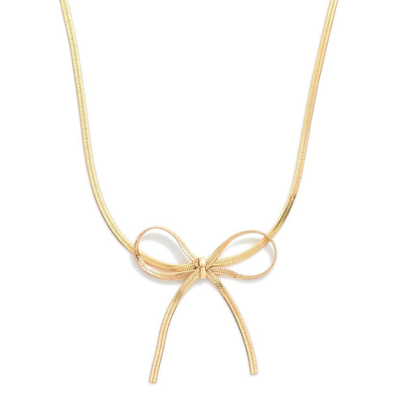 Gold Bow Necklace