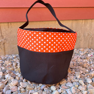 Orange Dot Embroidered Halloween Trick or Treat Bag