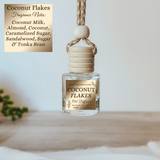 Hanging Car Diffusers | Coconut Flakes | Made in USA: Round Bottle