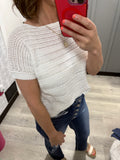 Emery Sweater Top in Cream