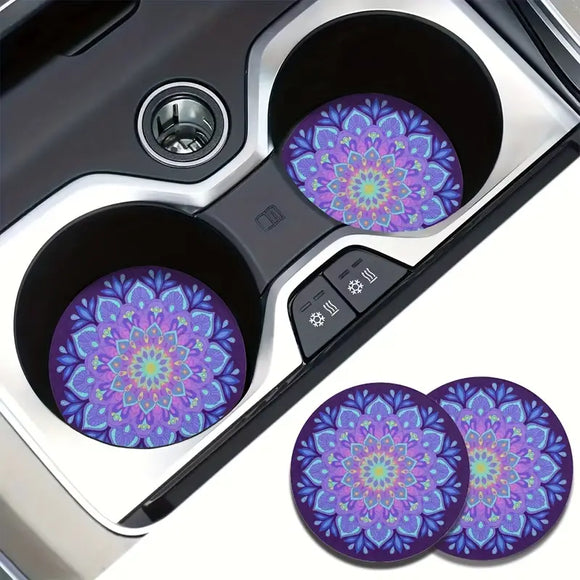 Mandala Car Coaster Set