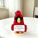 Handmade Crochet Animal Figurine Desk Ornament Home Decor: Small Cow Figurine