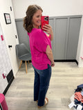 Drop Shoulder Top in Spicy Pink