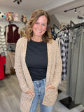 Popcorn Cardigan in Taupe