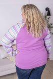 Mauve Stripe Zoey Zip Cowl Pullover
