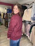 Merlot Cozy Mock Neck Pullover