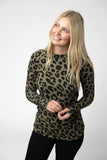 Blair Long Sleeve in Olive Animal Print