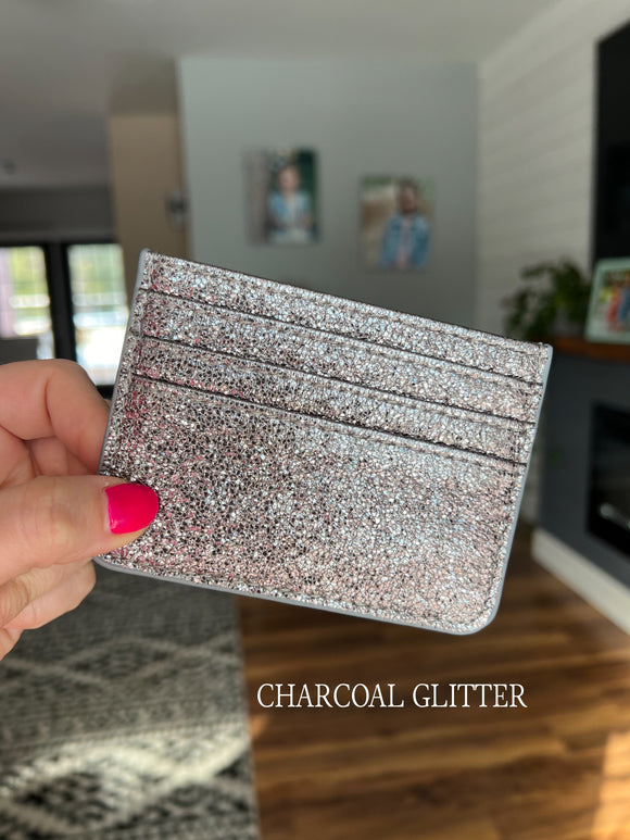 Charcoal Glitter Card Wallet