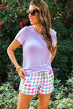 Spring Vibes Checkered Everyday Shorts