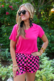 Pink & Black Checkered Everyday Shorts
