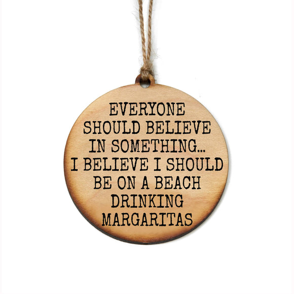 Be On A Beach Drinking Margaritas Christmas Ornaments