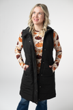 IN STOCK Harlow Long Vest - Black: Small
