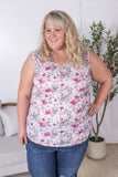 Ava tank in Periwinkle Floral