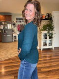 Heathered Teal Pullover Sweater