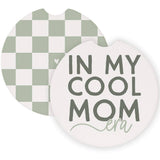 Cool Mom Checkered Mom Gift Car Coaster Set