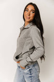 Ampersand Avenue Quilted Half Zip in Grey