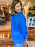 Royal Blue Henley Sweatshirt