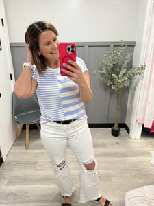 Block Stripe Top in Blue