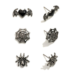 Spider & Bat Triple Earring Set