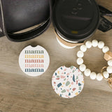 Mama Mama Terrazzo Mom Gift Car Coaster Set