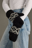 Black & Speckled Patterned Mittens