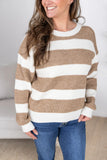 The Classic Striped Sweater in Taupe