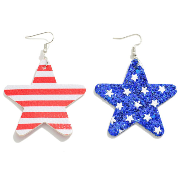 Leather American Flag Glitter Stars