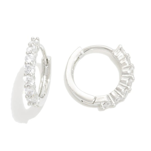 Classic Rhinestone Huggie Hoops