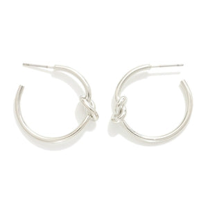 Silver Knot Hoops