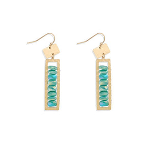 Teal Beaded Gold Dangle