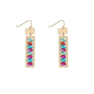 Colorful Beaded Gold Dangle