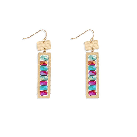 Colorful Beaded Gold Dangle