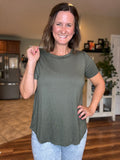 Basic Tunic Tee in Olive