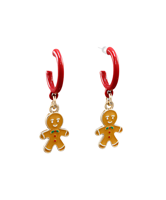 Mini Gingerbread Man Huggie Hoop