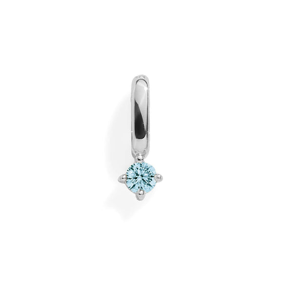 Birthstone Charm: Blue Zircon / Silver