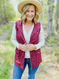 Crisp Fall Vest in Burgundy