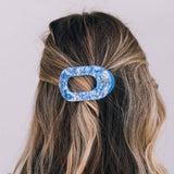 Teleties Flat Round Hair Clip | Small | Blue Lagoon