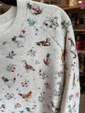 Ducks & Chickens Floral Cozy Sweatshirt