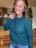 Heathered Teal Pullover Sweater