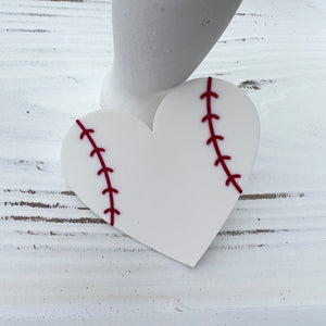 Baseball Heart Bogg Bag Charm