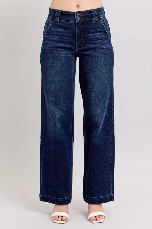 On Par Wide Leg Trouser Judy Blue Denim