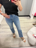High Rise Kick Flare in Light Denim