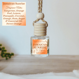 Hanging Car Diffusers | Jamaican Sunrise | Made in USA: Round Bottle