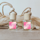 Hanging Car Diffusers | Island Escape | Made in USA: Round Bottle
