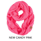 CC Cable Scarf in New Candy Pink