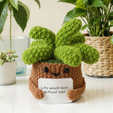Handmade Crochet Succulent Cactus Mini Potted Plants Decor: Succulent