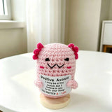 Handmade Crochet Animal Figurine Desk Ornament Home Decor: Small Cow Figurine