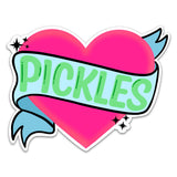 Heart Pickles Sticker | Love Stickers | Pickle Merchandise : Die cut unpackaged