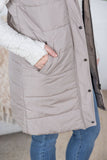 Harlow Long Vest in Latte